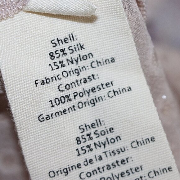 L'Agence Pearl Peasant Silk Blouse in Beige Metallic, Oversized Fit, Beautiful - Picture 8 of 10